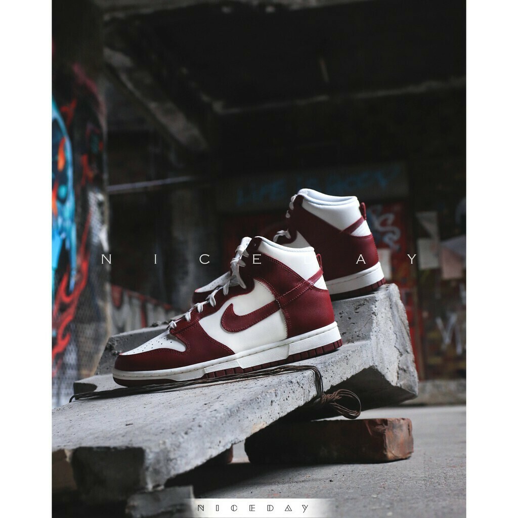 NICEDAY 代購Nike Dunk Team Red 酒紅高筒女款DD1869-101