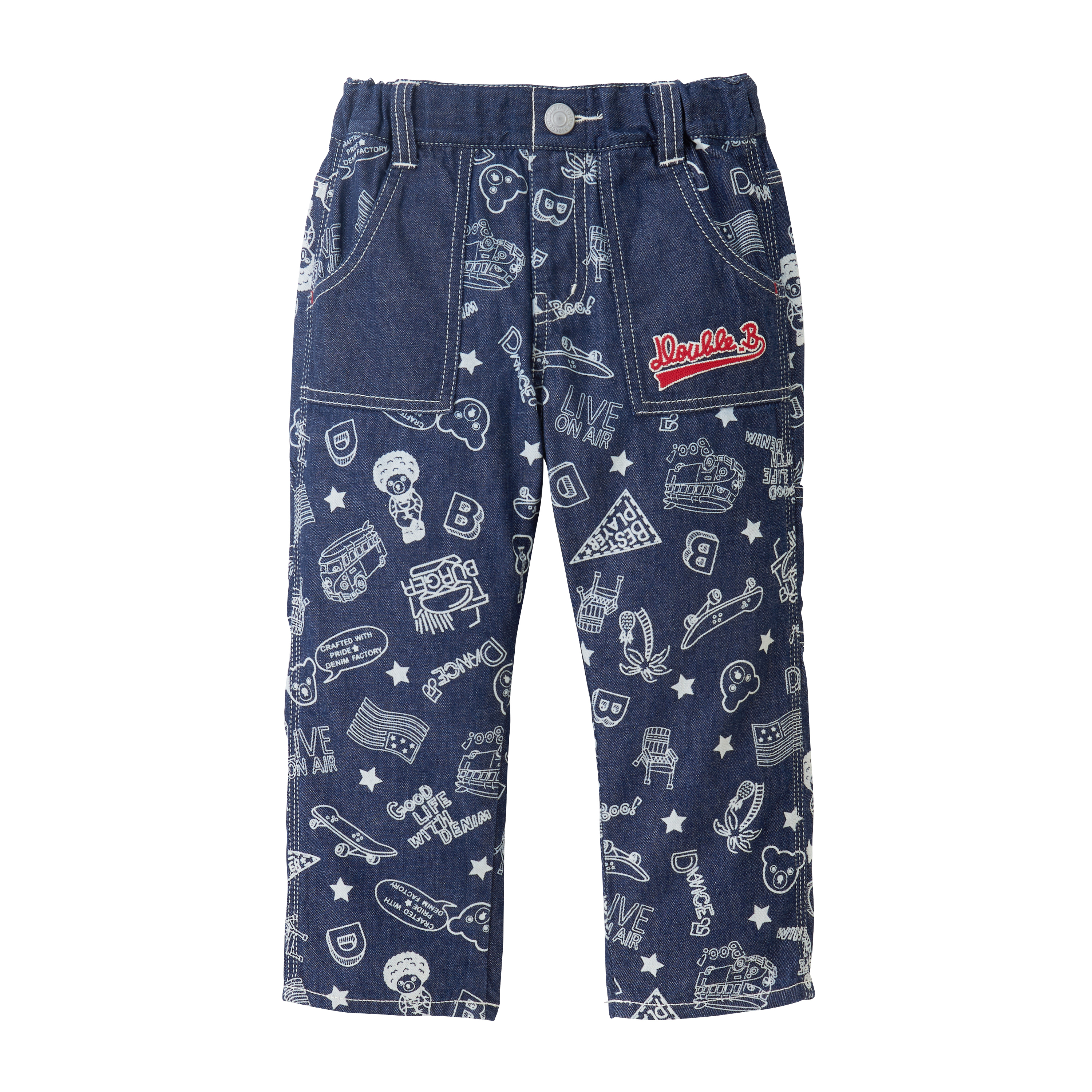 Double B全圖案牛仔褲
