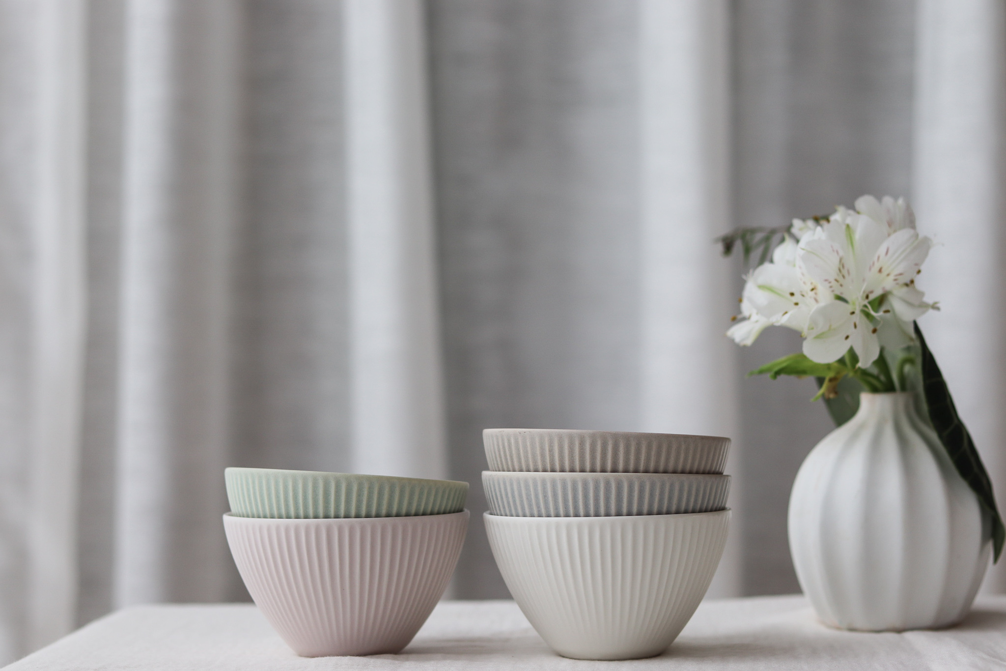 日本 美濃燒 dusty 細刻紋 飯碗