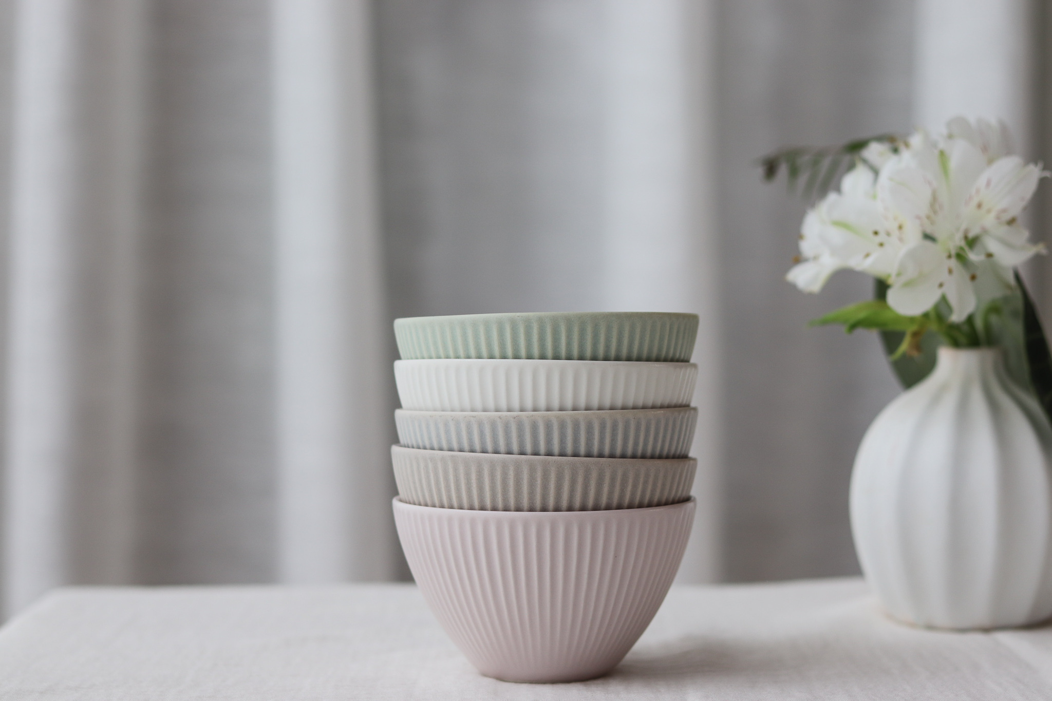 日本 美濃燒 dusty 細刻紋 飯碗