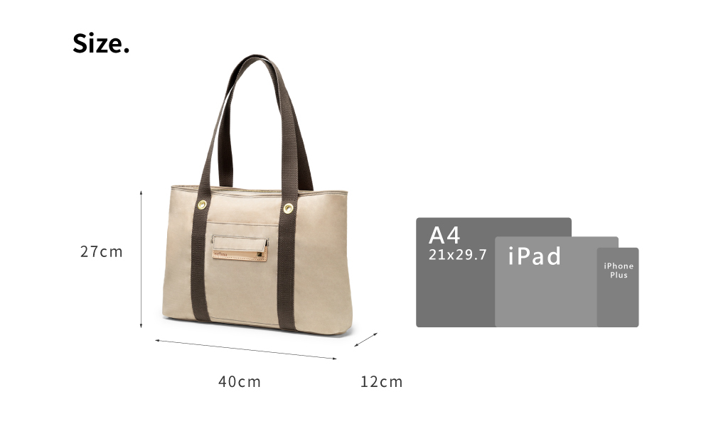 satana Soldier 趣遊生活托特袋 奶茶色 SOS3030-419 尺寸