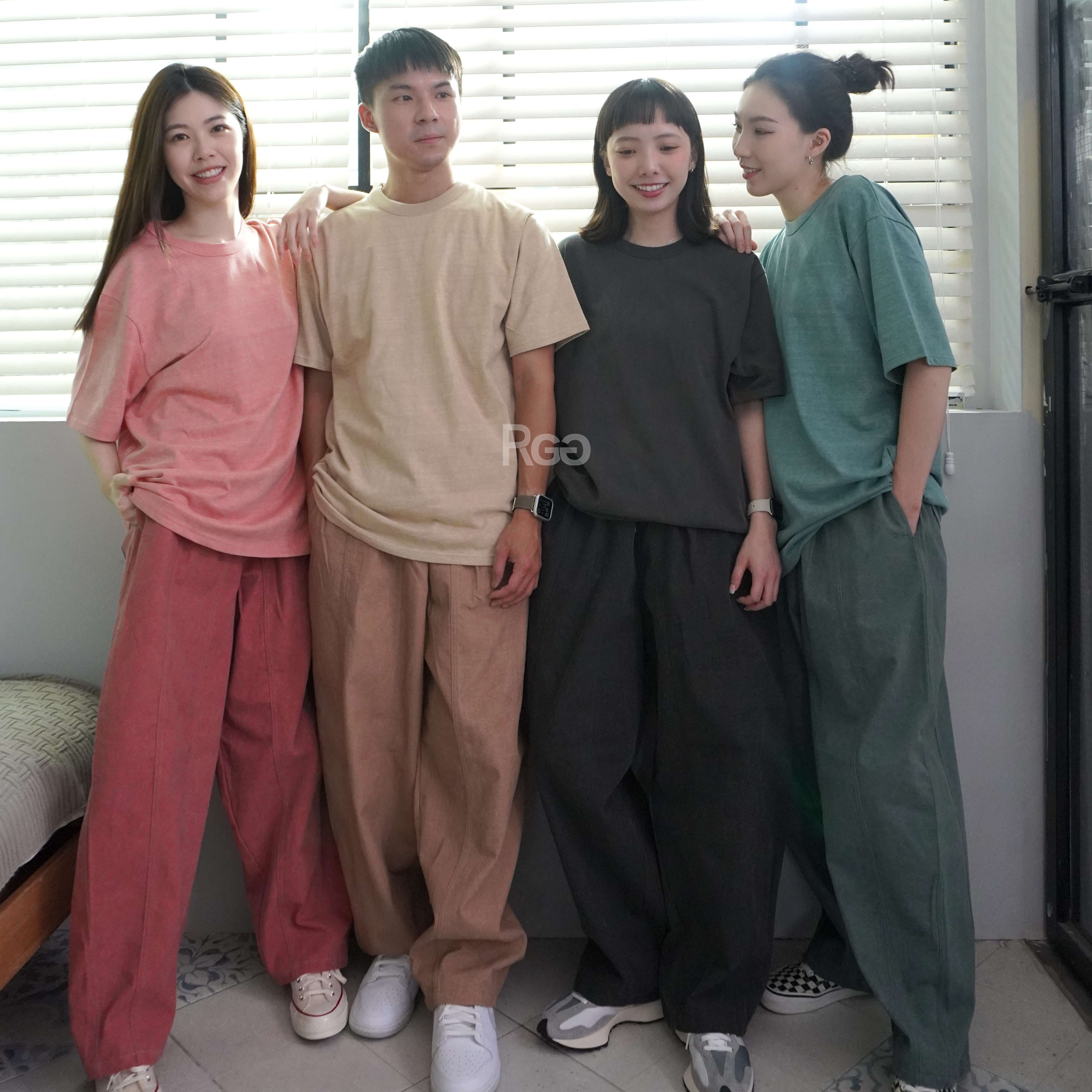 正韓 純棉重磅水洗多巴胺套裝