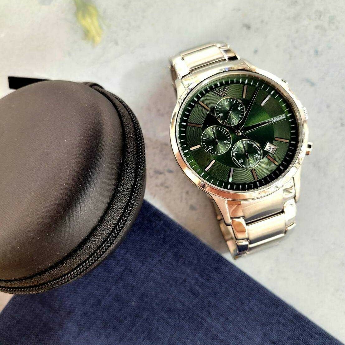 【EMPORIO ARMANI 亞曼尼】 耀眼紳士三眼計時腕錶 AR11507 43mm 現代鐘錶