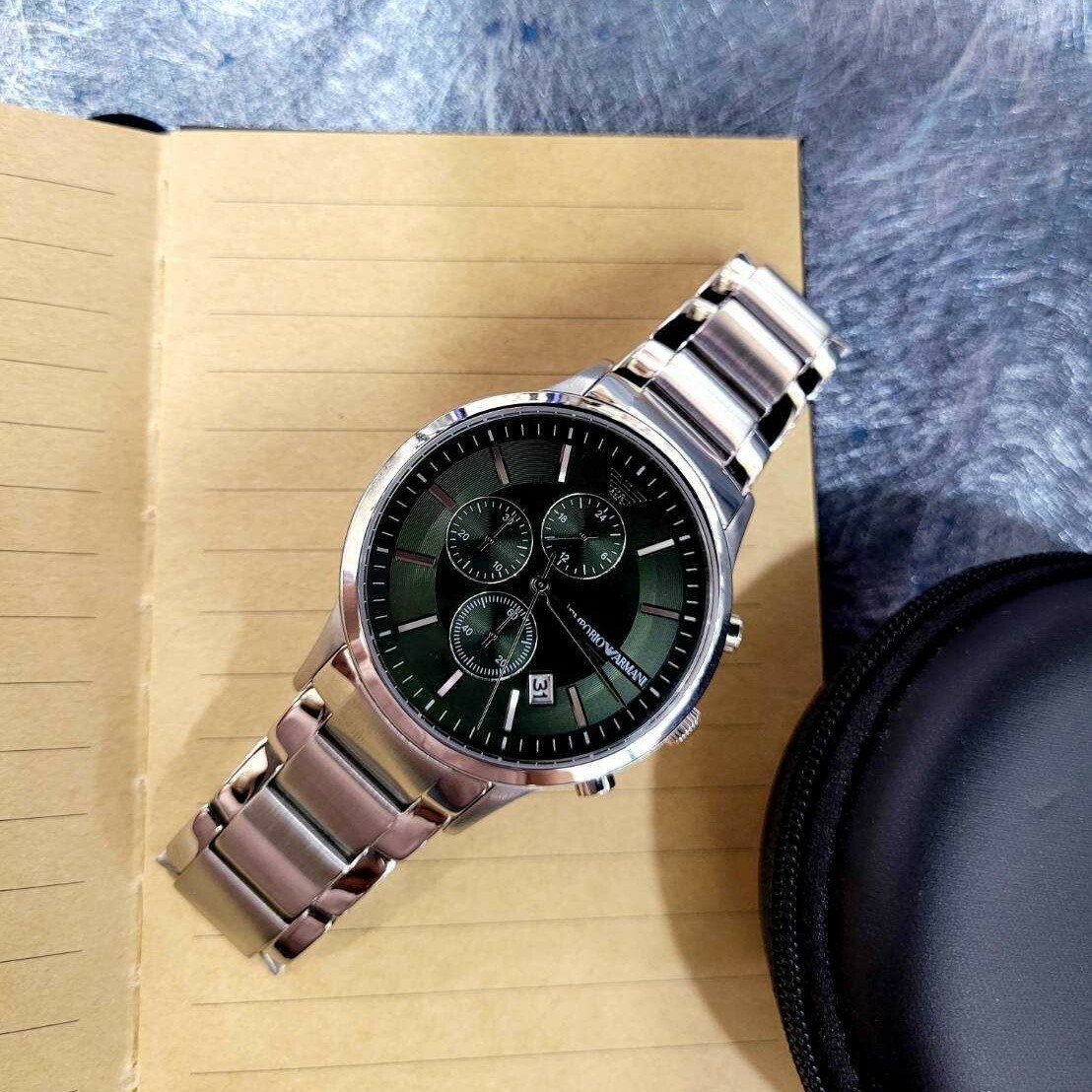 【EMPORIO ARMANI 亞曼尼】 耀眼紳士三眼計時腕錶 AR11507 43mm 現代鐘錶