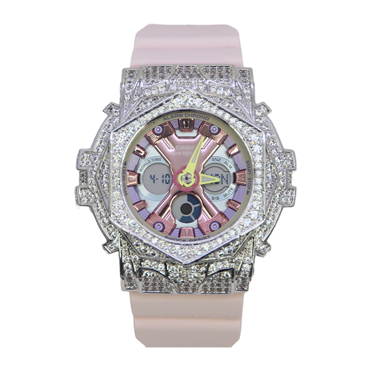 銀色 改裝手錶 BA-130PM-4A - 玫瑰