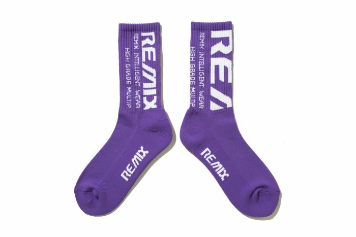 REMIX "BLEED CREW SOCKS LTD for RayRay" (Purple/White)
