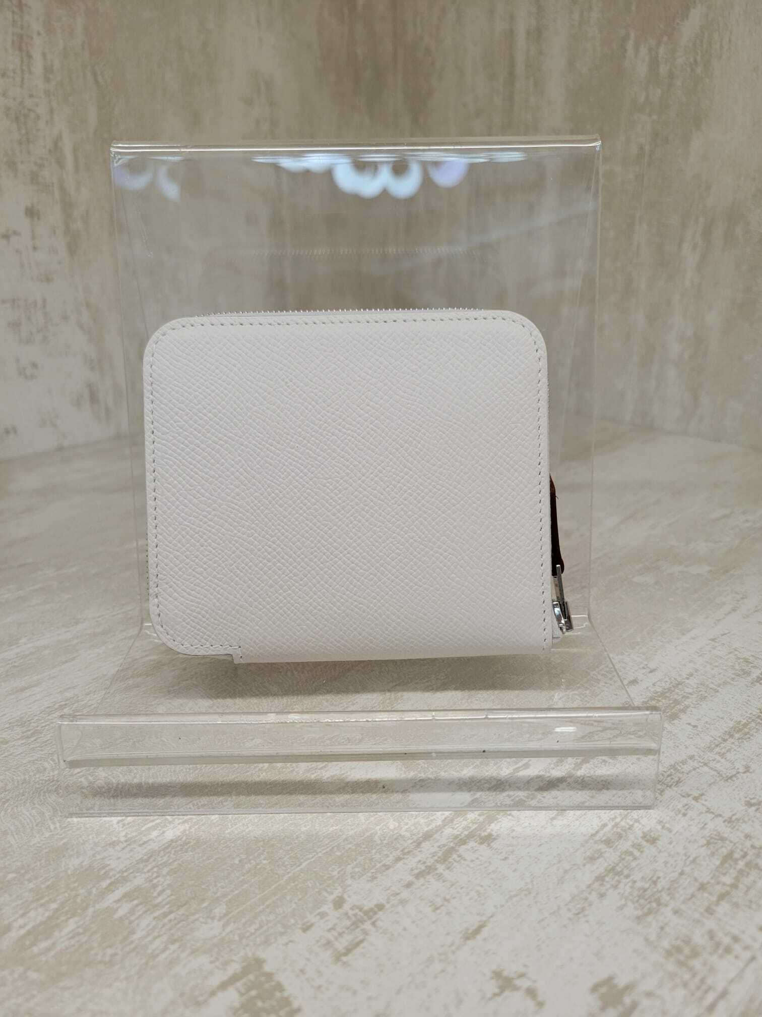 Hermes silk in compact 短錢包Gris pale/rubis