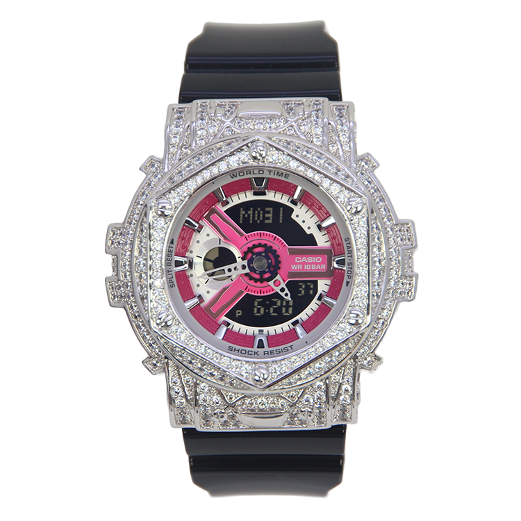 銀色 改裝手錶 BA-110NC-6A - Rokkaku