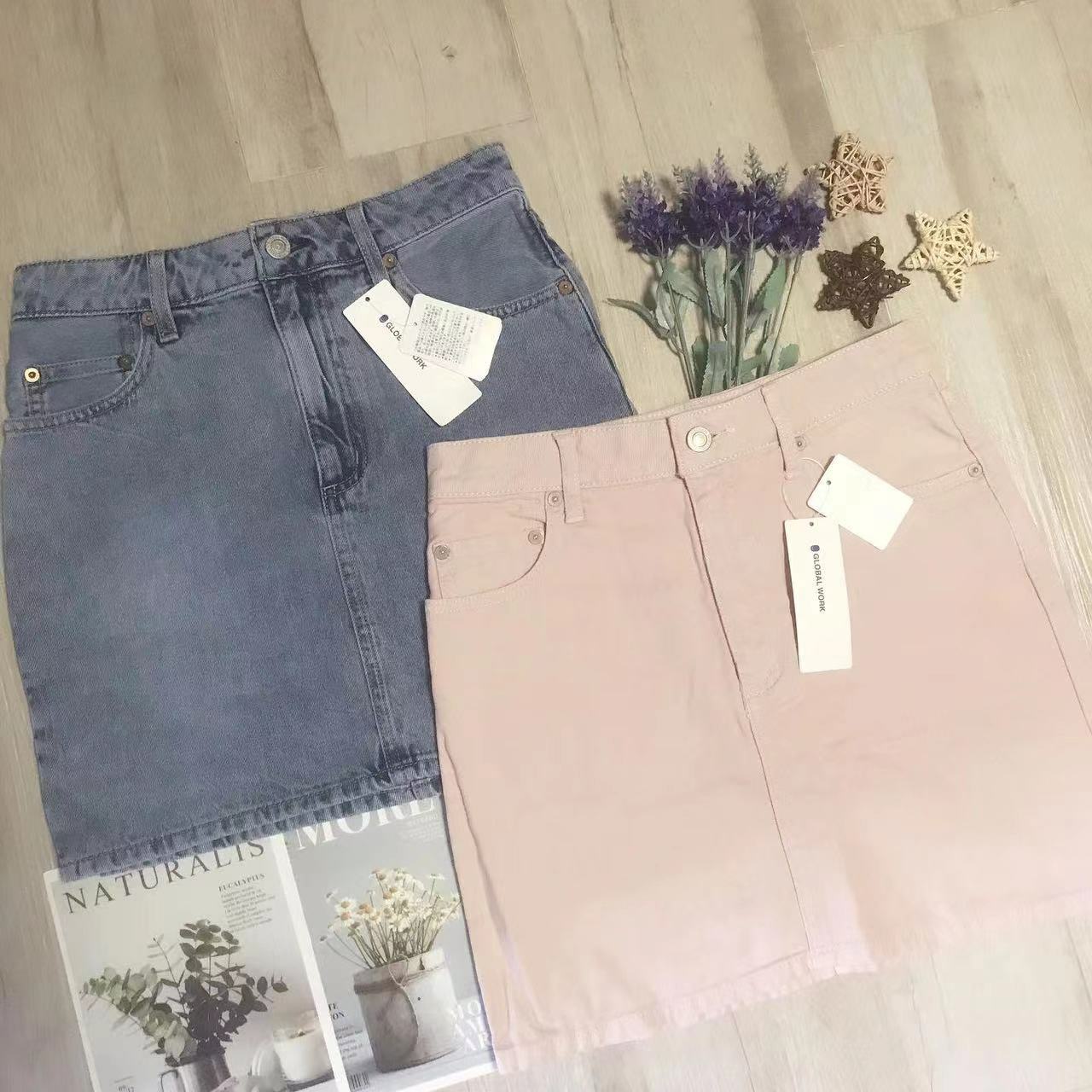 GLOBAL WORK OVERSEAS LIMITED DENIM SKIRTS