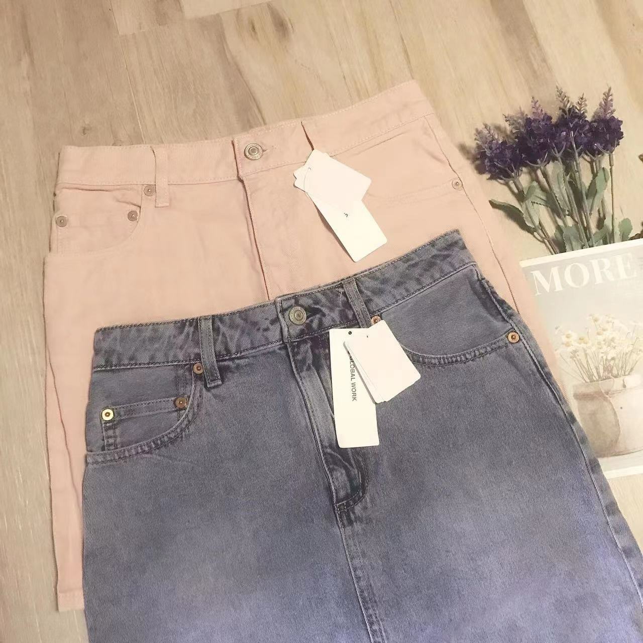 GLOBAL WORK OVERSEAS LIMITED DENIM SKIRTS