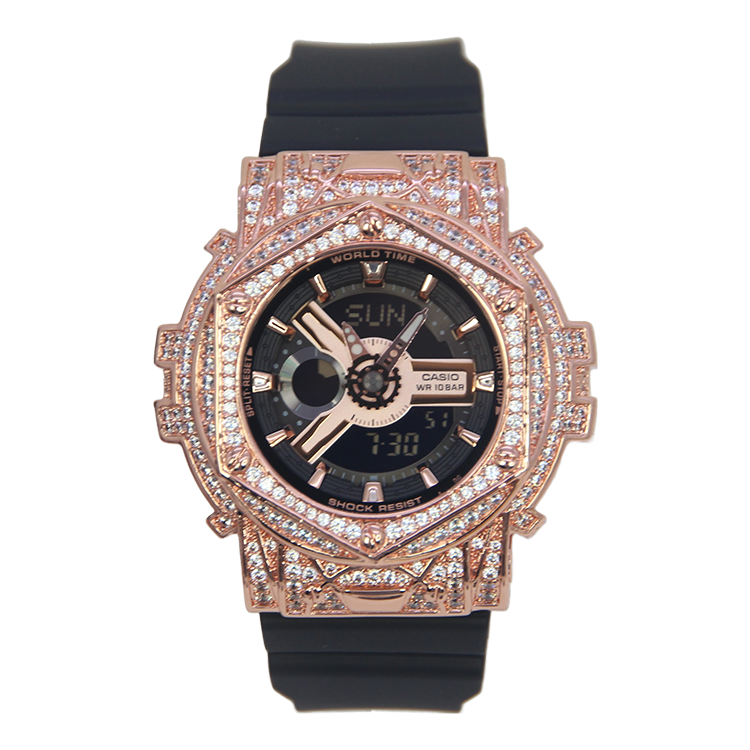 玫瑰金色 改裝手錶 BA-110RG-1A - Rokkaku