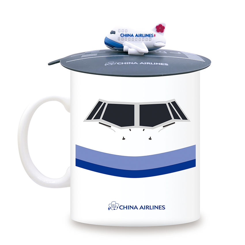 🌸 中華航空 波音747飛機造型附蓋馬克杯組