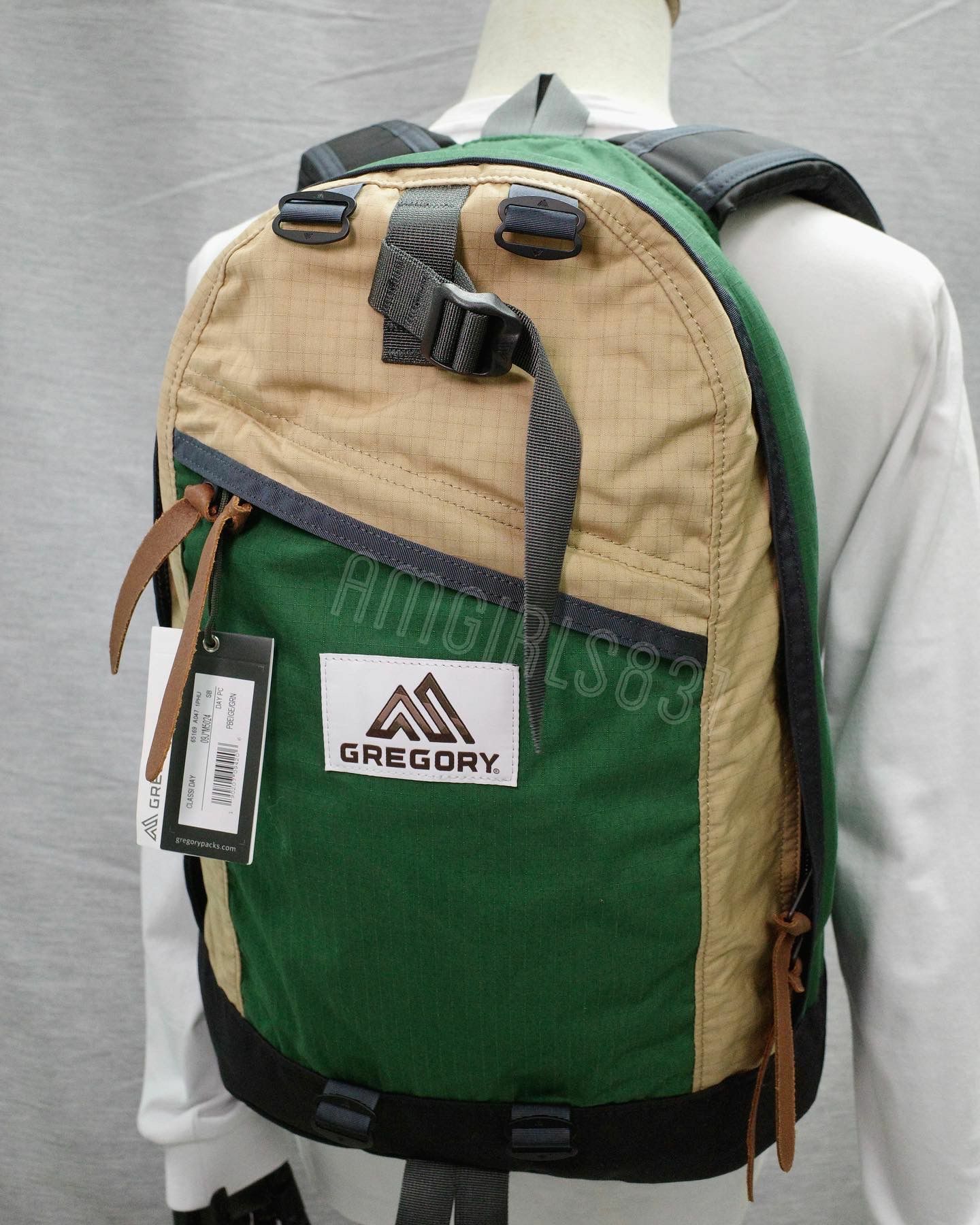 Gregory day pack PARKA GREEN & BEIGE