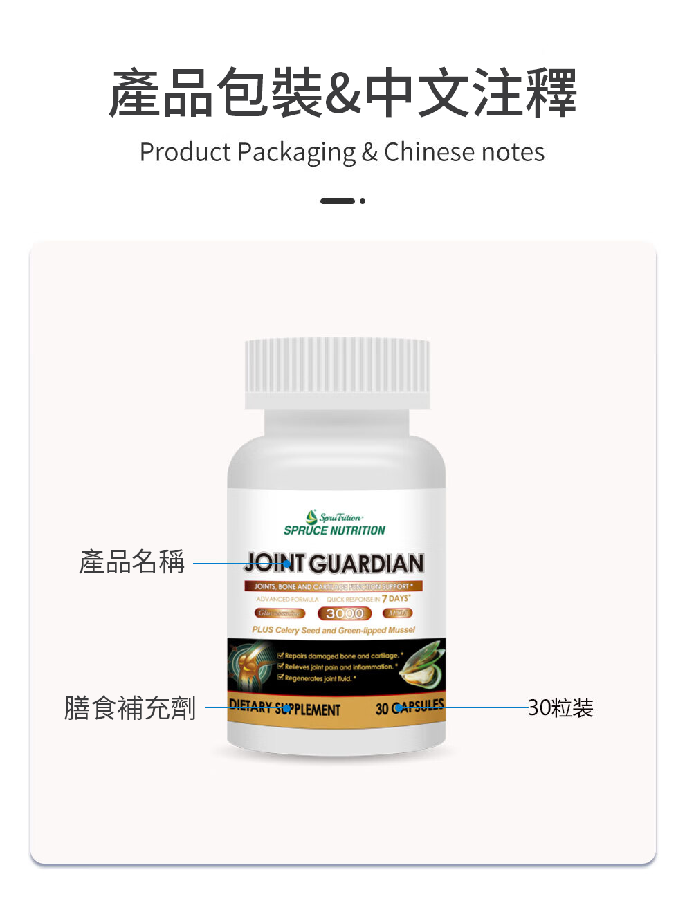 【 Spruce Nutrition 】六合一關節青口素｜30 粒裝（美國原裝行貨）