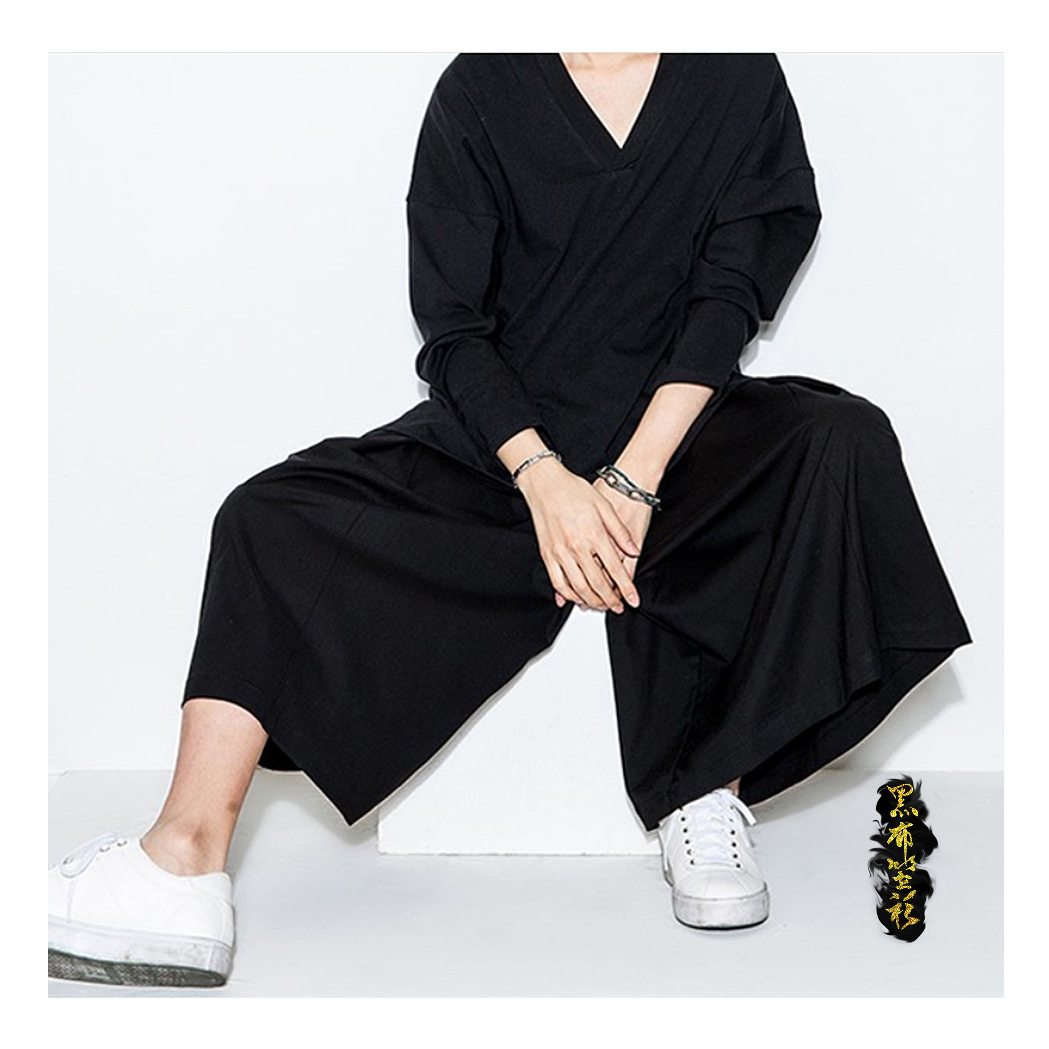 男。寬鬆褲裙 (簡約垂墜)