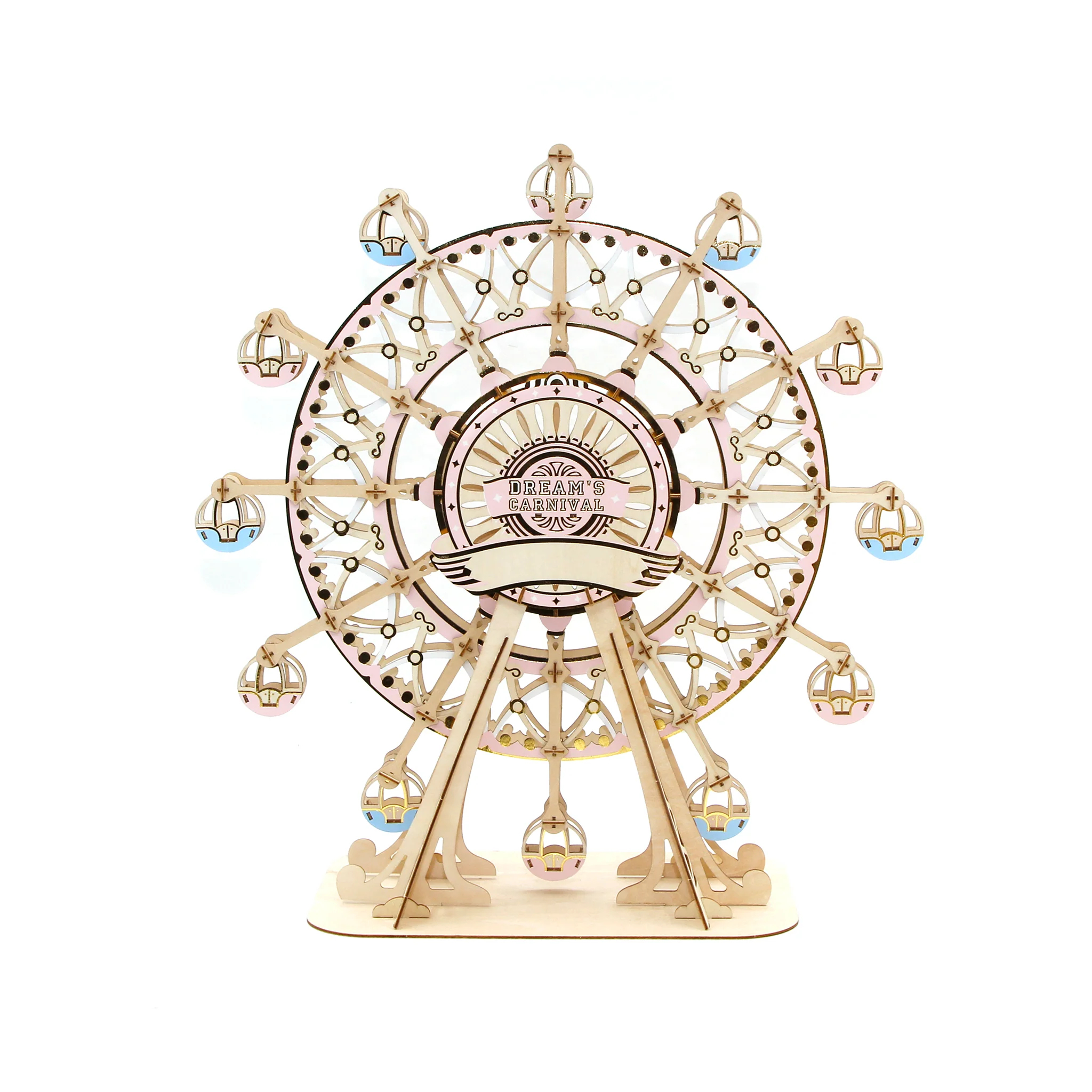 Jigzle 3D Plywood puzzle - Ferris Wheel (Colored)