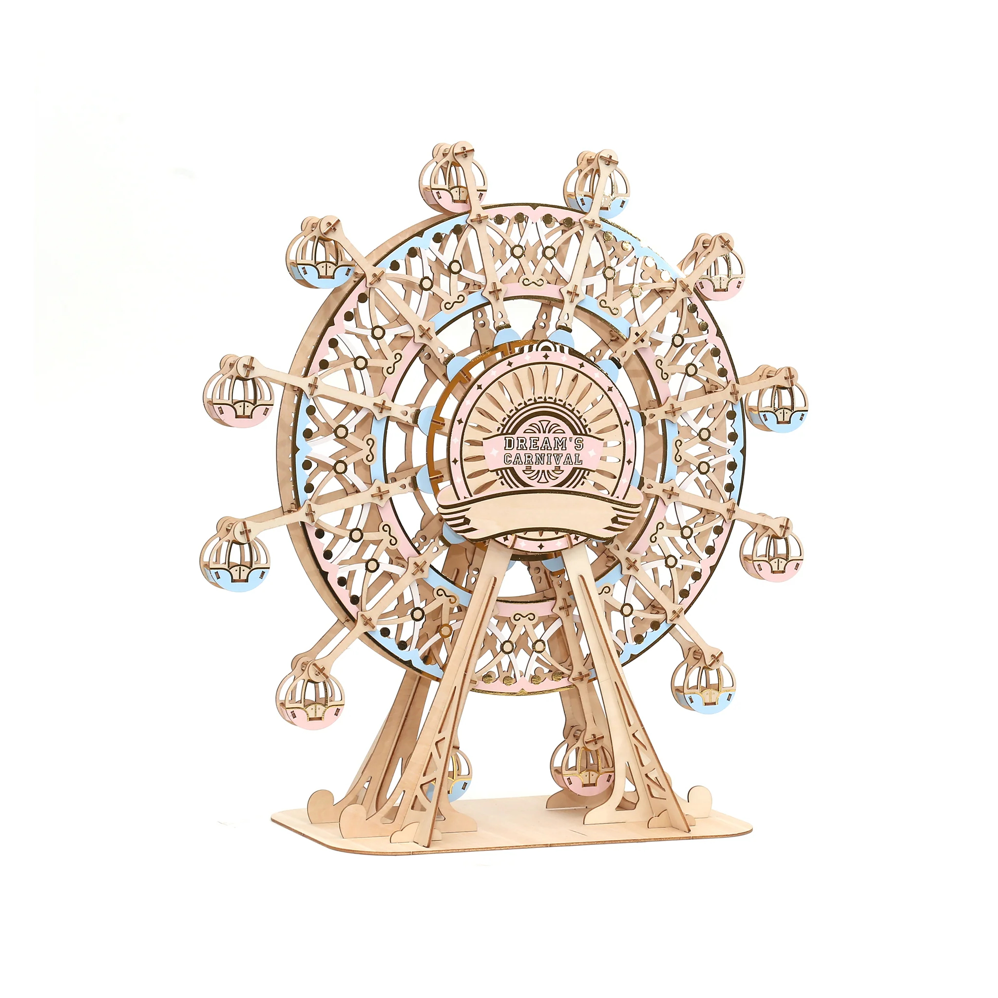 Jigzle 3D Plywood puzzle - Ferris Wheel (Colored)