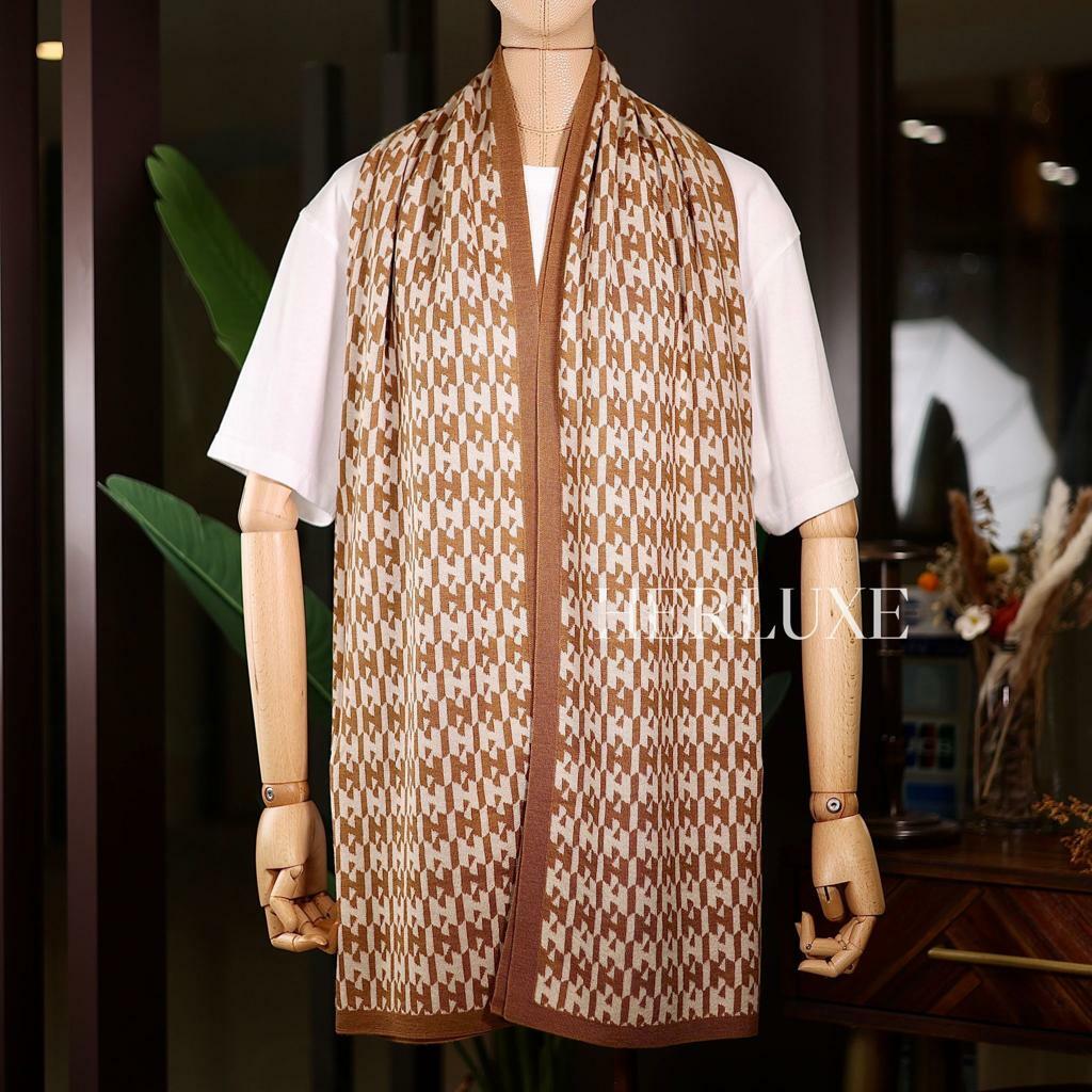 H en bloc/ camel/ beige clair 70% cachemire 30% soie echarpe 50x180cm