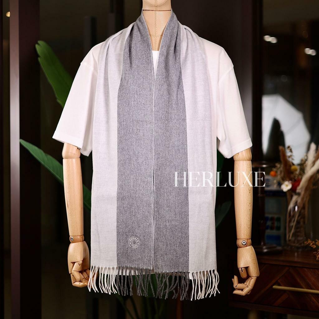 Anthracite/ gris chine cachemire echarpe 40x160cm