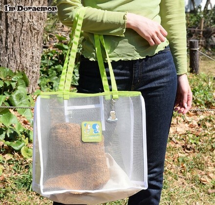 🇯🇵日本直送 Doraemon 哆啦A夢網紗手提透明袋 | 便攜 | 購物袋 | 收納 | 旅行 (逢星期日截單後14-21個工作天發貨)