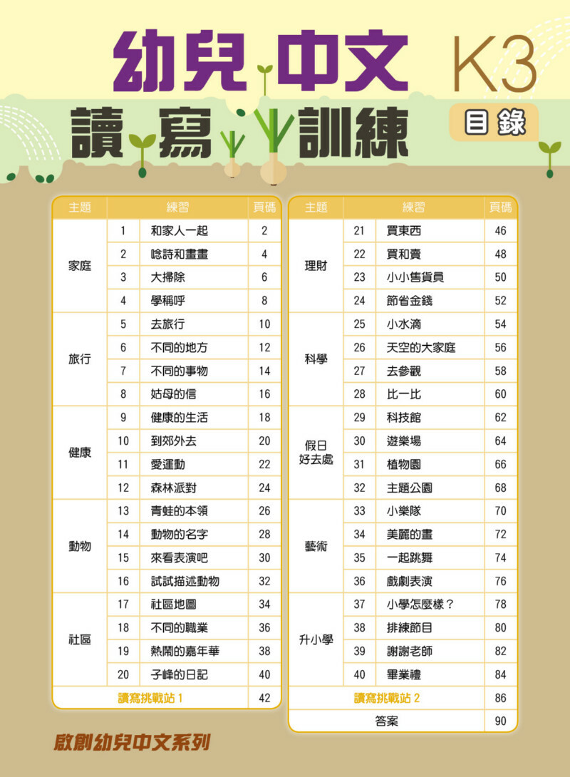 【多買多折】啟創幼兒中文系列 幼兒中文讀寫訓練 K3