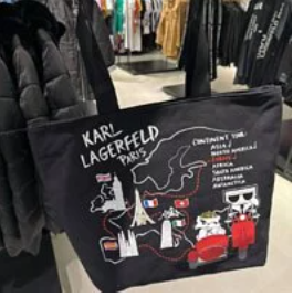[S] KARL LAGERFELD KRISTEN CANVAS TOTE BAG,BLACK, 194775067556 (SKL685)