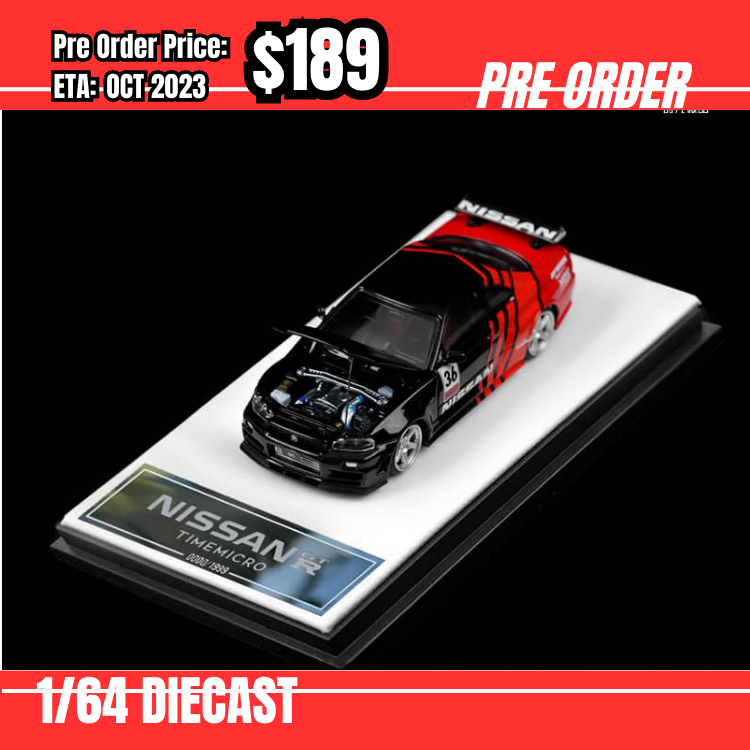 PO-$189 * Time Micro* 1:64 Skyline GT-R R34 Z-Tune Advan #36  [01/08]