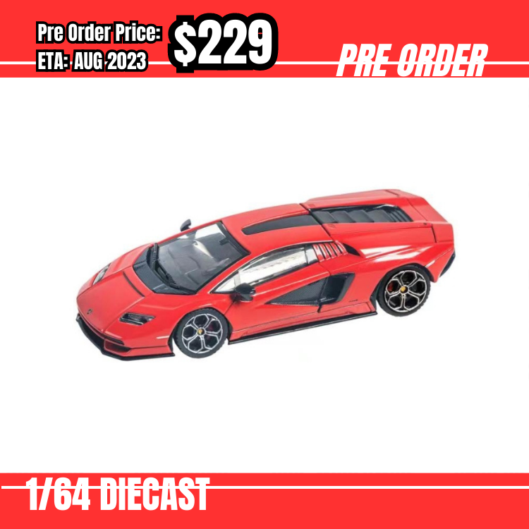 PO-$229 * HH Toys  * 1:64 Lamborghini Countach LPI800-4 Red w/ Black Wheels [01/08]