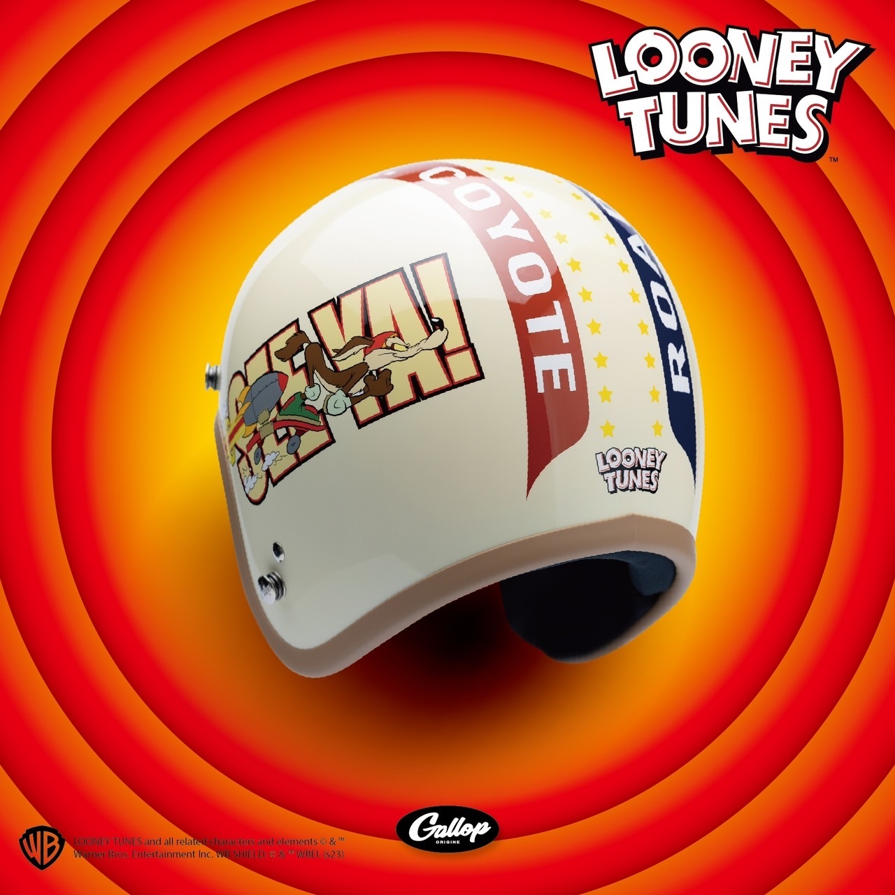 GALLOP x 華納兄弟 嗶嗶鳥與威利狼 米白 復古帽 3/4帽