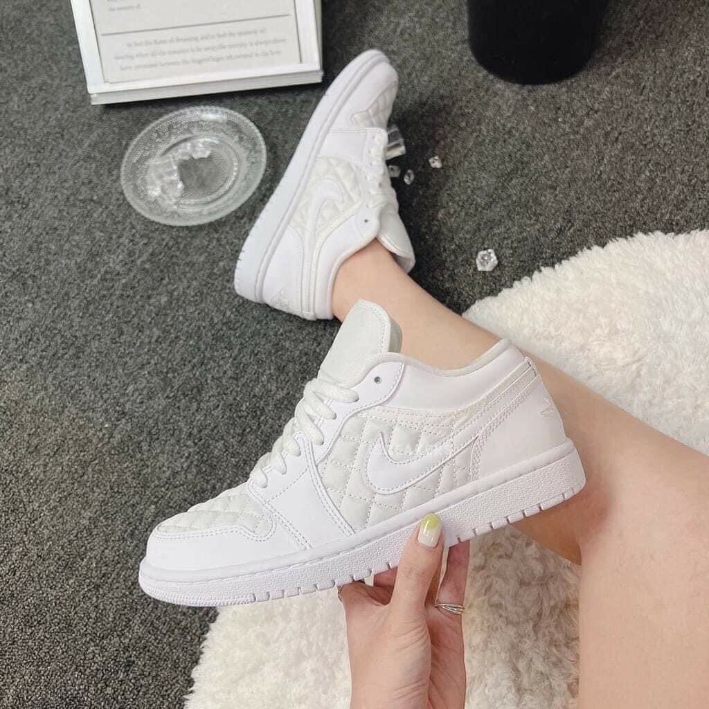Nike Air Jordan 1 Low Quilted 菱格紋小香奈兒低筒白鞋DB6480-100