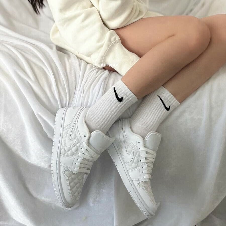 Nike Air Jordan 1 Low Quilted 菱格紋 小香奈兒 低筒 白鞋