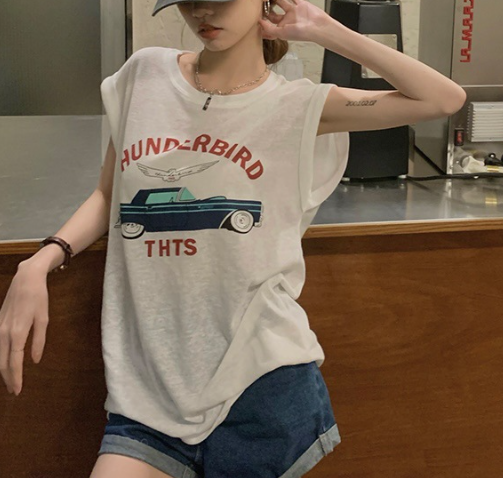 LYS-無袖 OVER SIZE 造型圖T