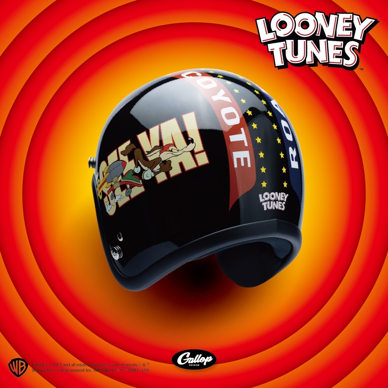 GALLOP x 華納兄弟 嗶嗶鳥與威利狼 黑 復古帽 3/4帽