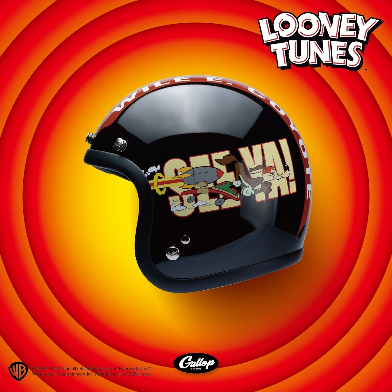 GALLOP x 華納兄弟 嗶嗶鳥與威利狼 黑 復古帽 3/4帽