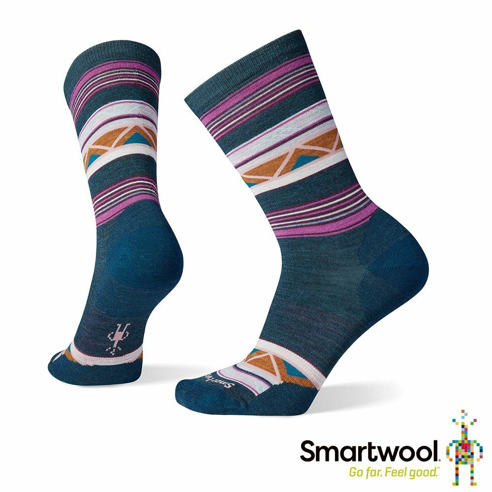 【Smartwool】女中長襪-Zig Zag Valley 暮光藍 / SW001699G74