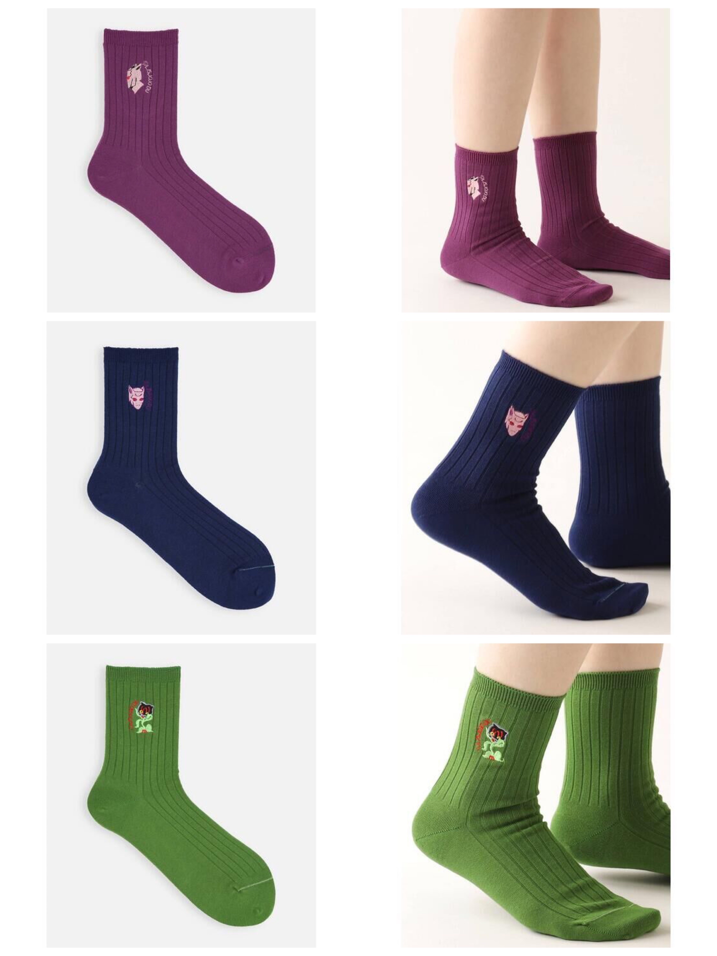 Pbandai 預訂2023/11月 『ジョジョの奇妙な冒険 ダイヤモンドは砕けない』靴下屋コラボ　刺繍ソックス 襪