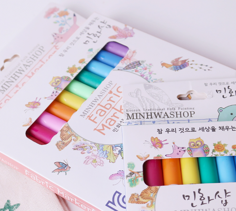 T卹繪畫馬克筆套裝8色紡織布料水彩畫筆 A30112