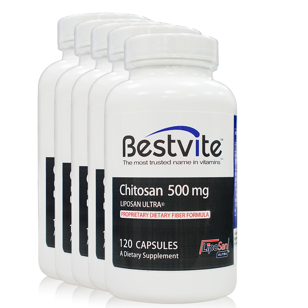 【美國BestVite】必賜力超級甲殼素膠囊5瓶組(120顆/瓶)