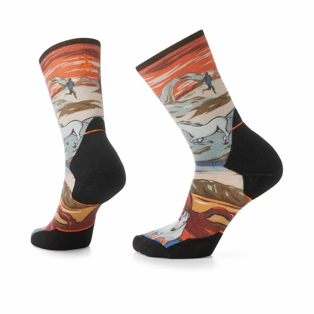 【Smartwool】女高機能跑步超輕減震Print中長襪-荒野奔馳 彩色 / SW001974150