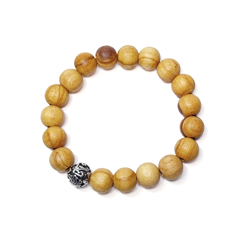 10mm 聖木手串 (配：六字大明咒純銀珠)