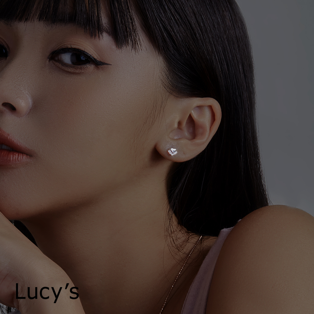 *925純銀〔輕銀系列〕晶綴愛心 耳環 (106664)