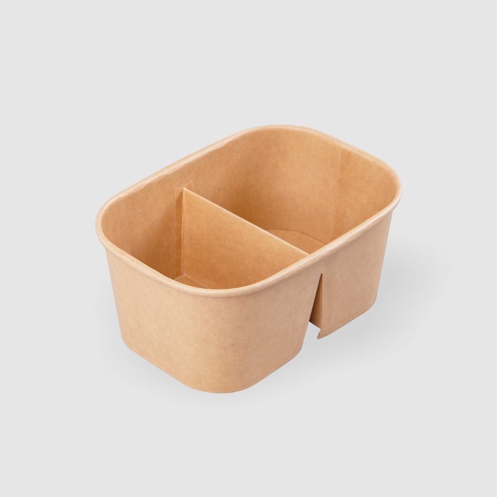 牛皮紙長方形碗 二分格 930ml 9號