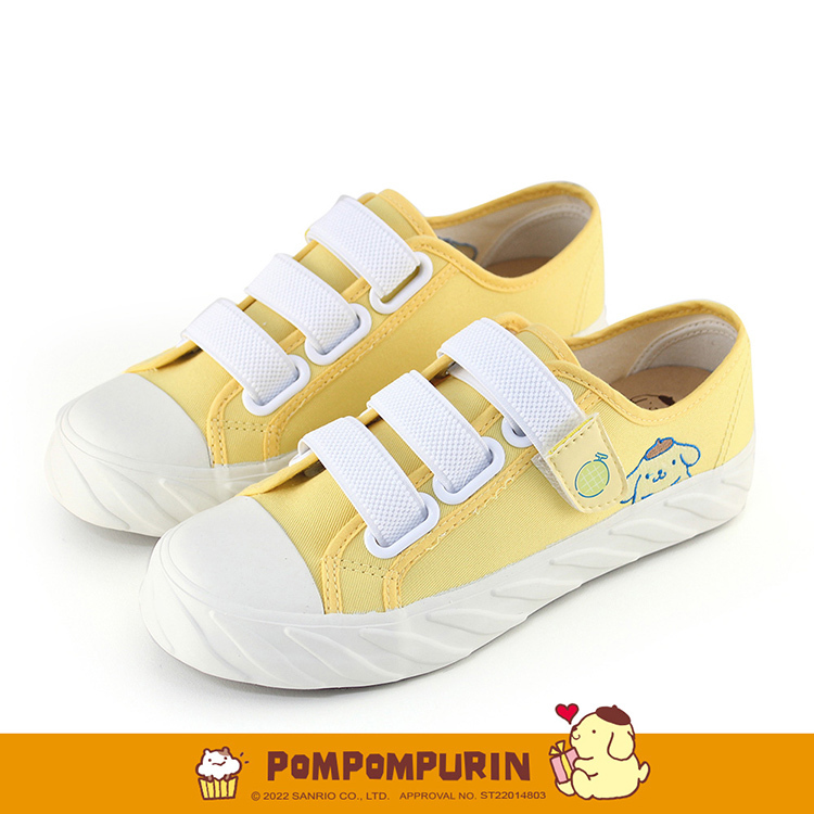Paidal x Pompompurin 布丁狗哈密瓜棉花糖魔鬼氈餅乾鞋-檸檬黃