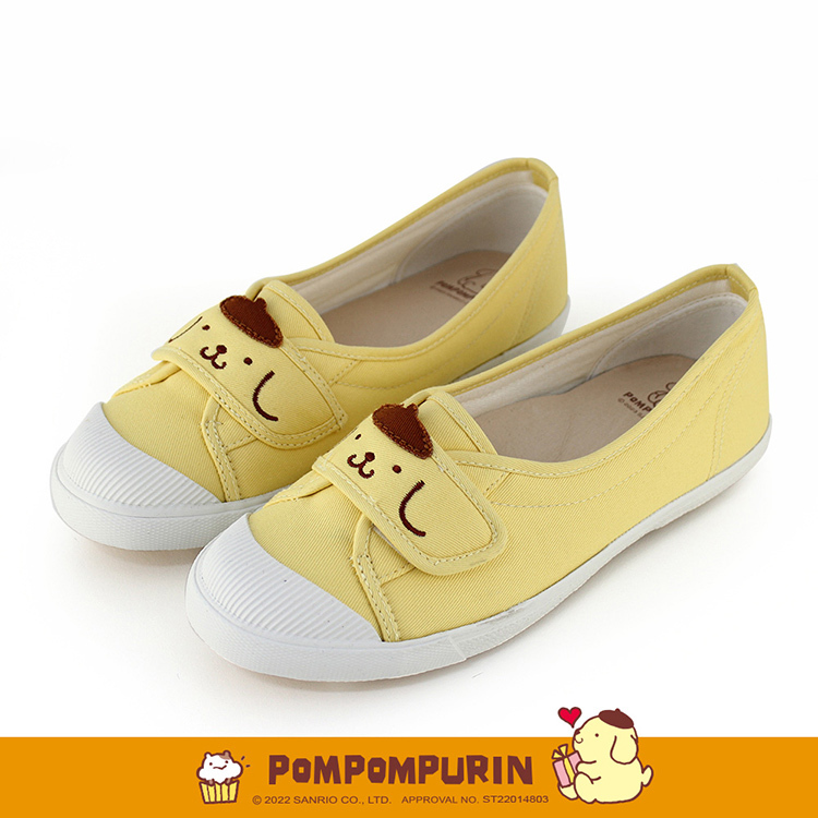 Paidal x Pompompurin 布丁狗萌臉自黏不彎腰鞋娃娃鞋帆布鞋