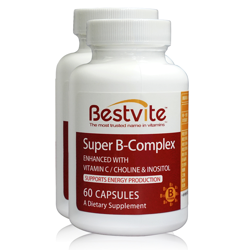 【美國BestVite】必賜力超級維他命B群膠囊2瓶組(60顆/瓶)