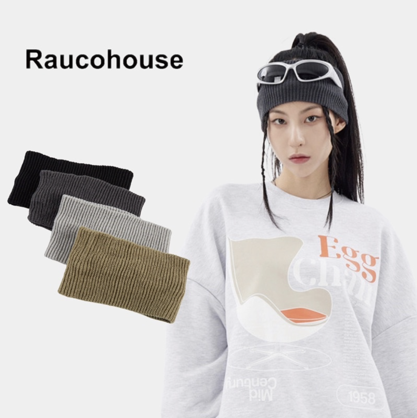 🇰🇷韓國 Raucohouse Y2K 素面針織頭帶 配件 針織 頭戴 素面