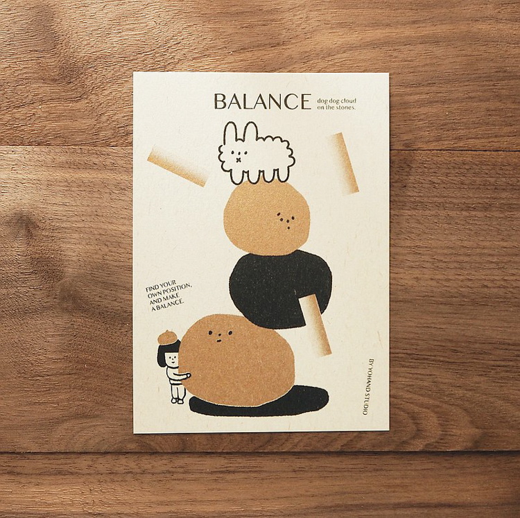 右手超人｜孔版印刷明信片｜Balance｜金