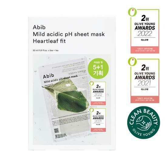 ABIB Mild Acidic pH Sheet Mask - Heartleaf Fit [5+1PCS] [Olive Young Planning Set]