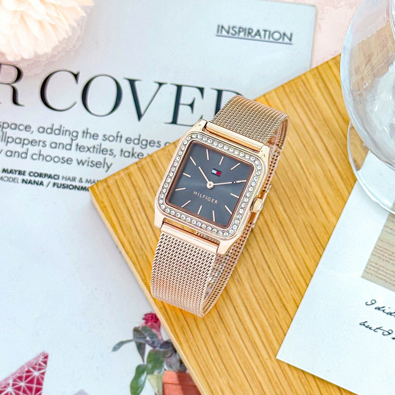 【Tommy Hilfiger】時尚輕奢晶鑽腕錶-玫瑰金色 1782610 26mm 現代鐘錶