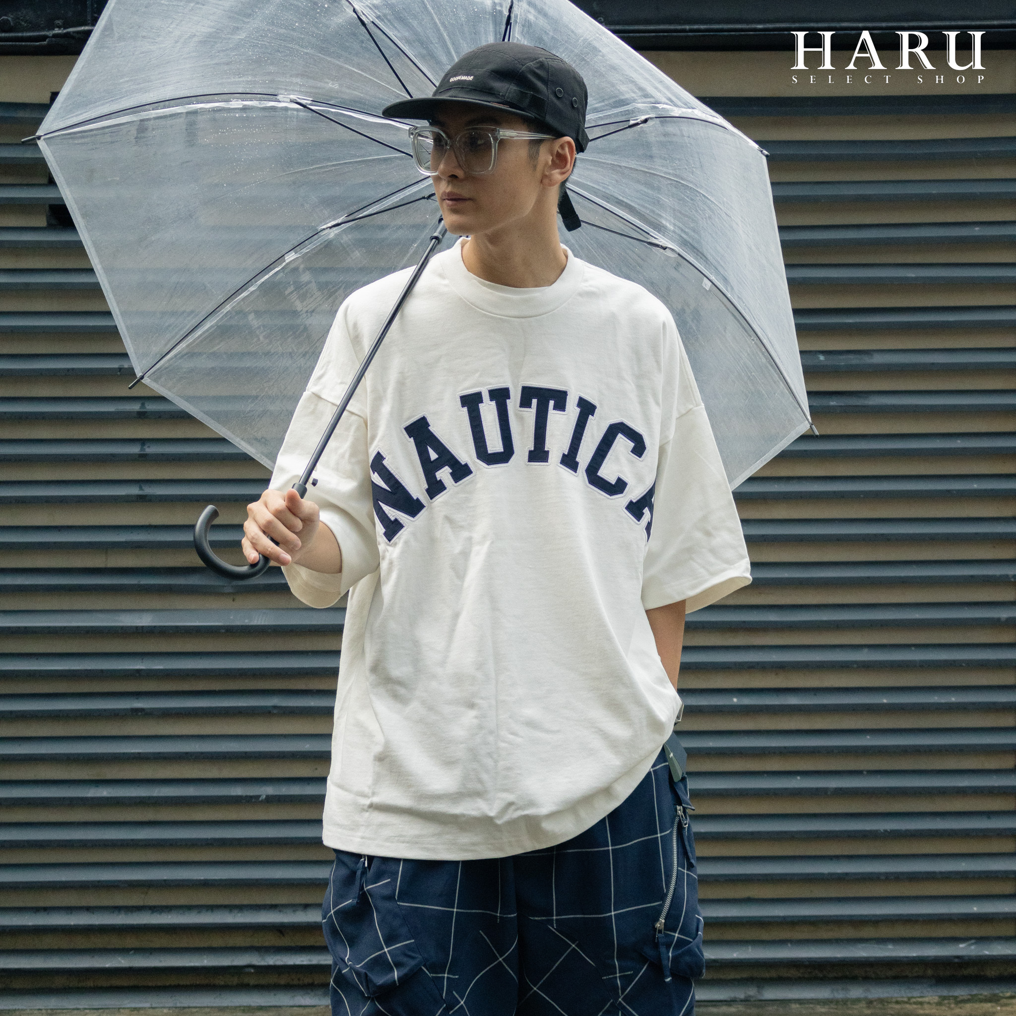 日本店鋪限定NAUTICA TOO HEAVY ARCH LOGO SS TEE 寬版大LOGO 綠黑白灰